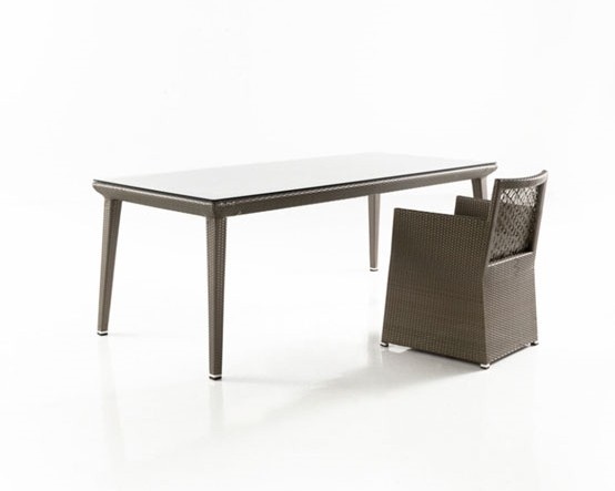 Tunis Rectangular Dining Table with Glass